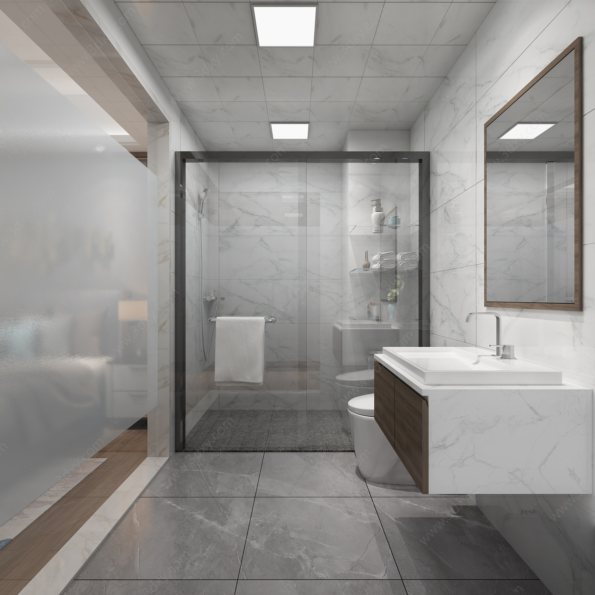 卫生间淋浴间主卧3D模型