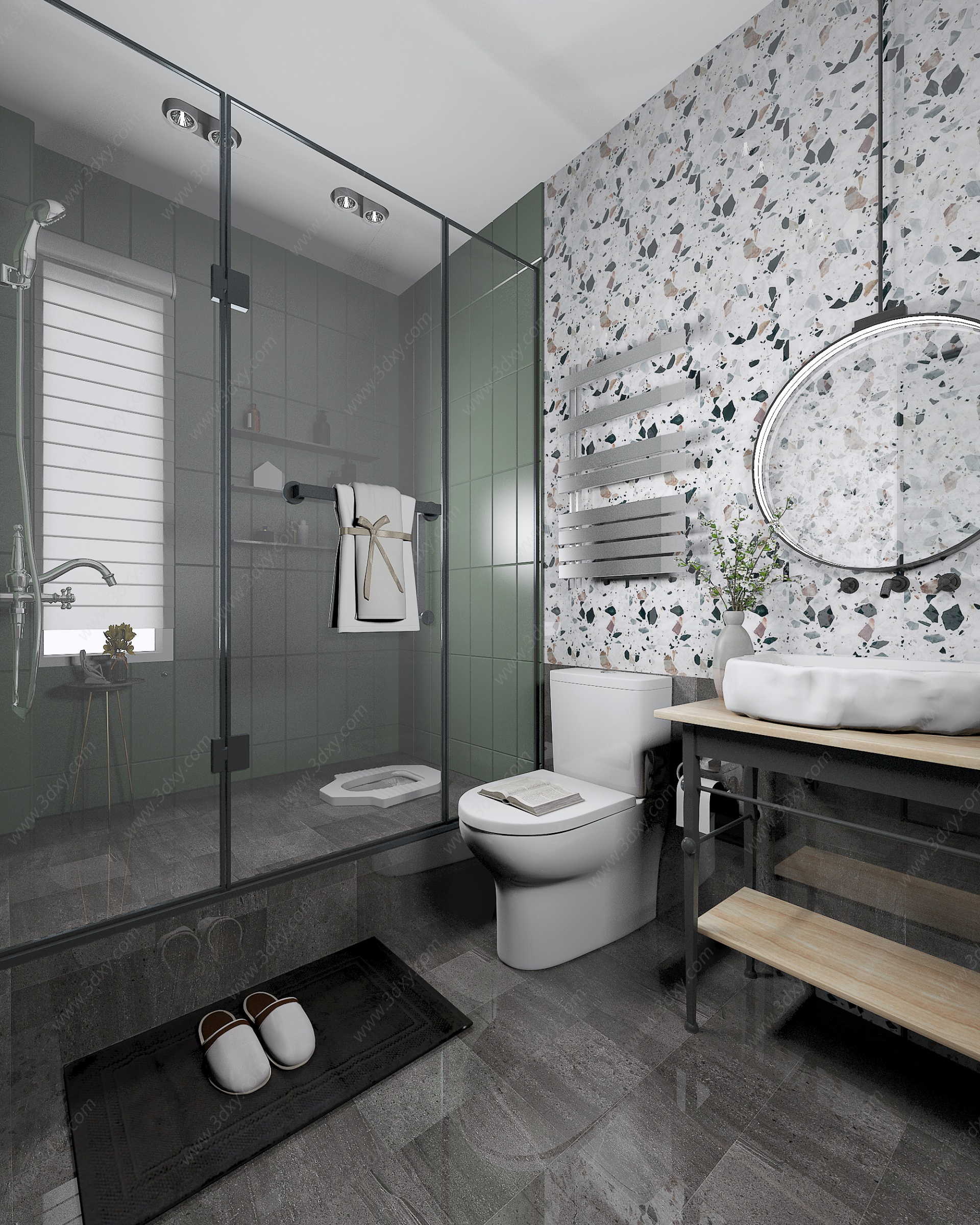 北欧卫生间淋浴房洁具3D模型
