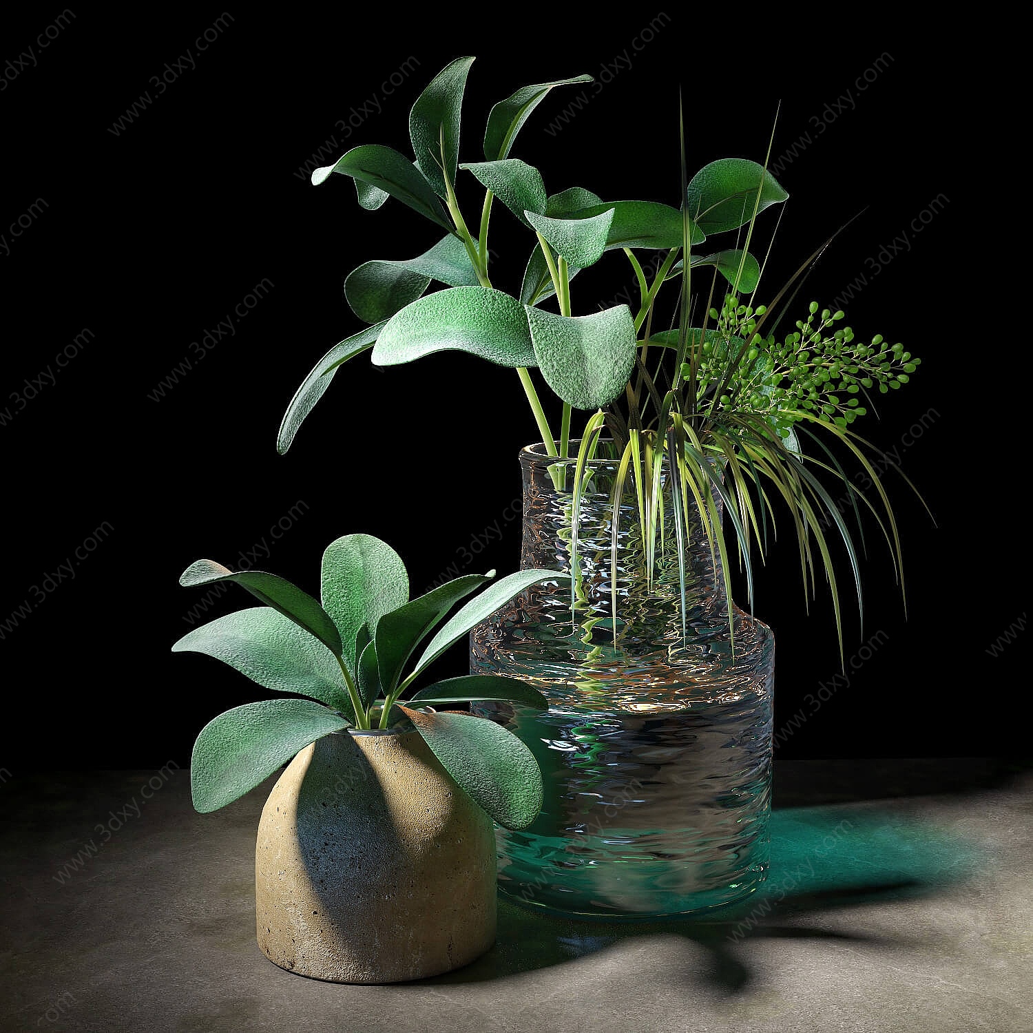 现代花瓶花艺3D模型