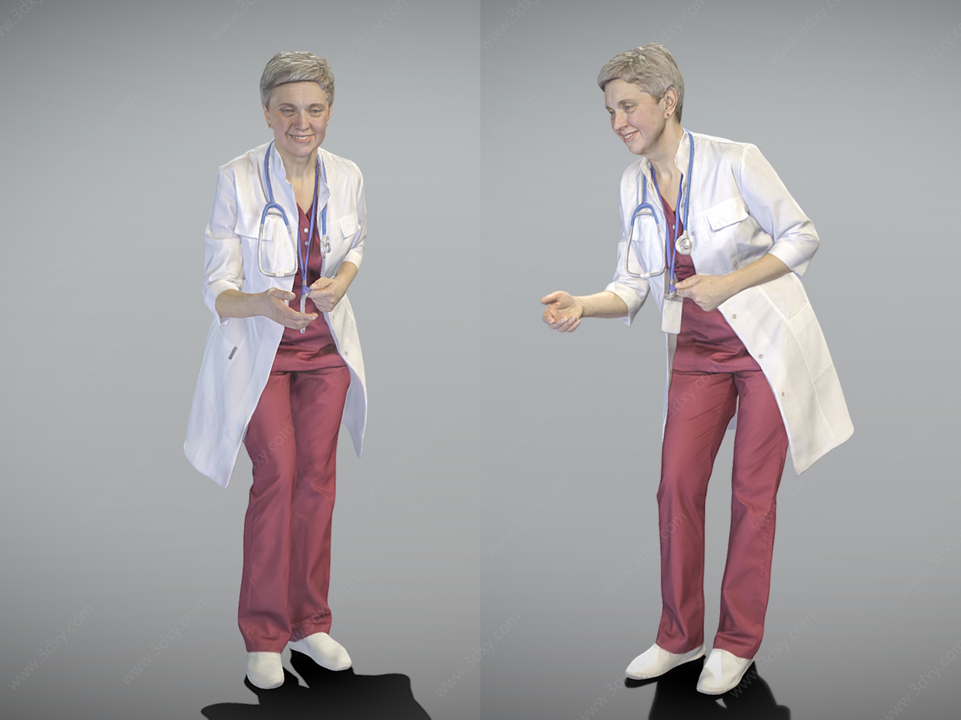 女医生家庭医生医护人员3D模型