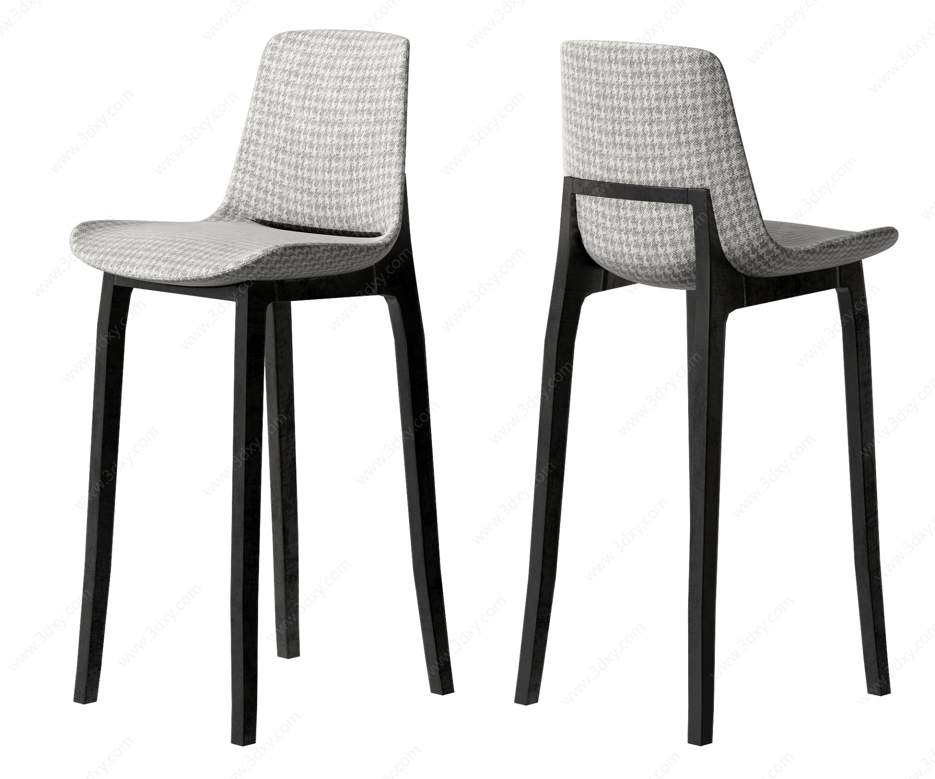 新中式吧椅3D模型