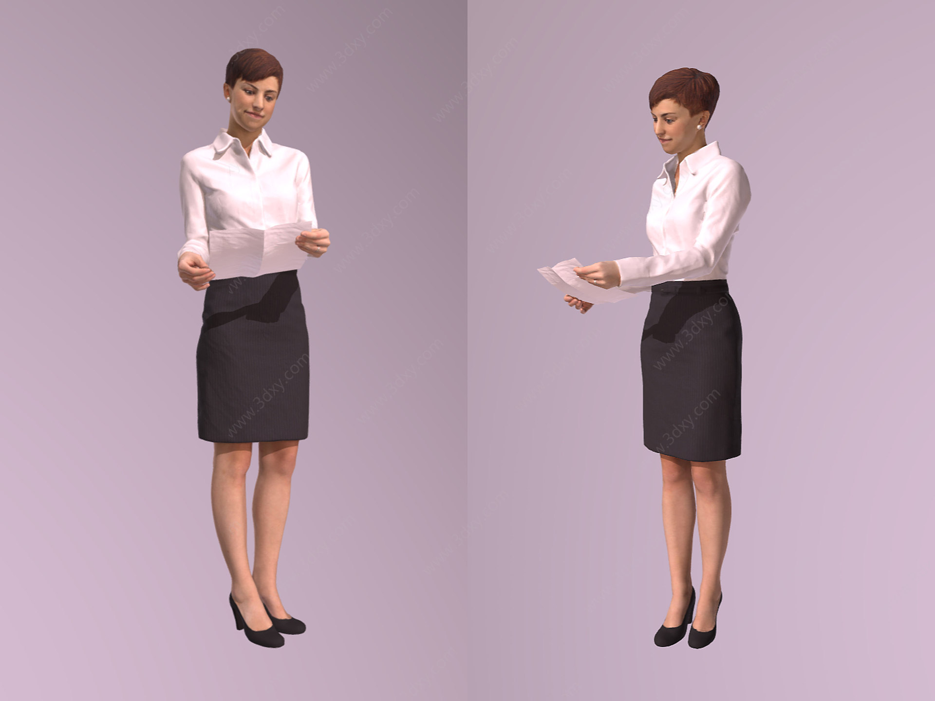 女白领职场女士正装女士3D模型