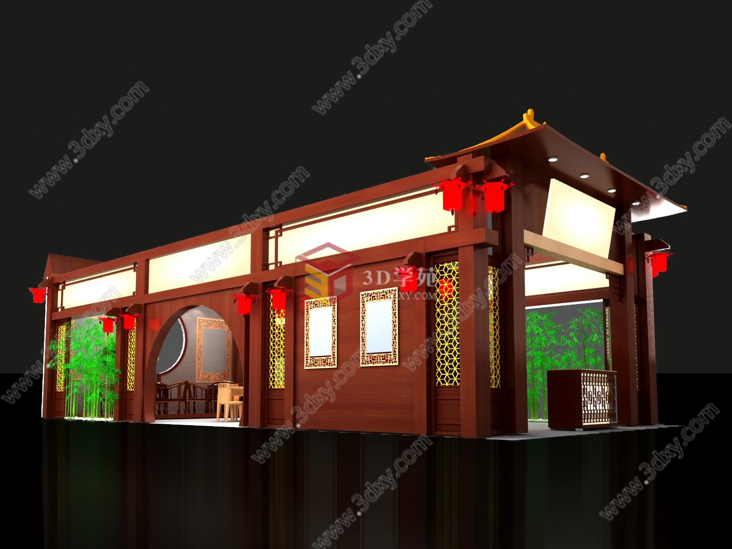 中式家具展台3D模型