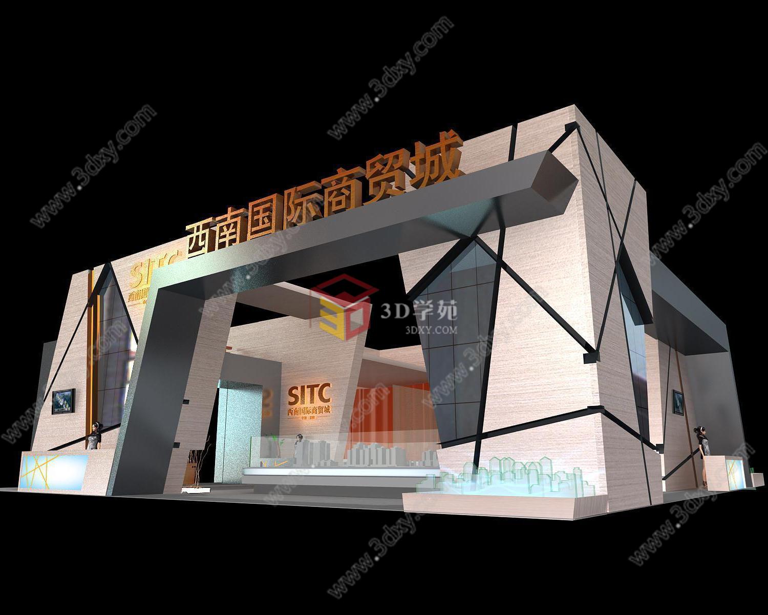 西南商贸城房产展台3D模型