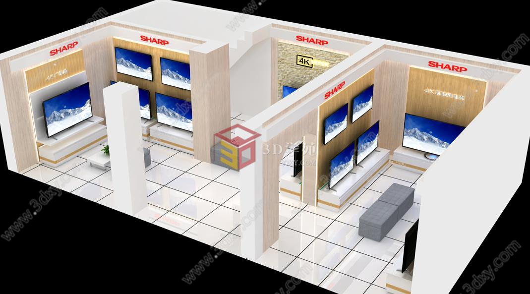 夏普电视展览展示店3D模型