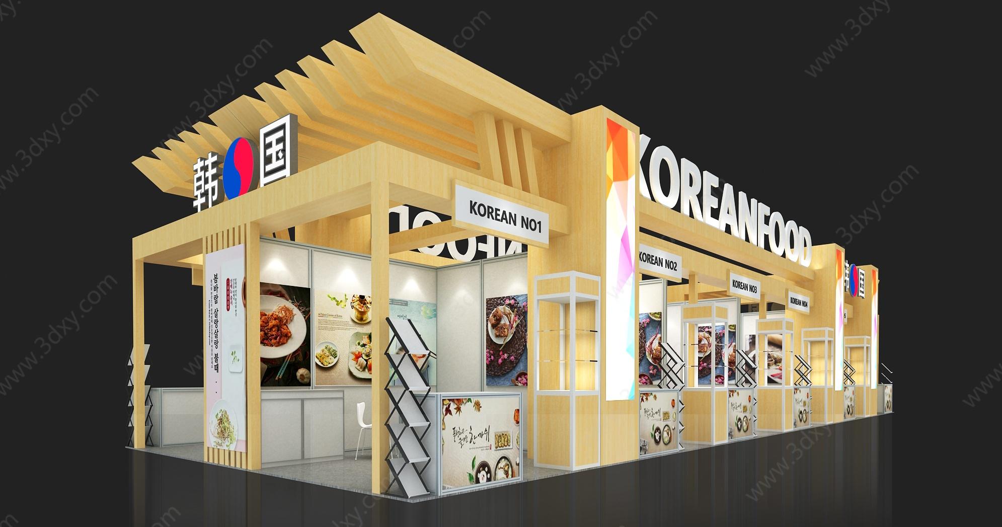 韩国食品展台3D模型