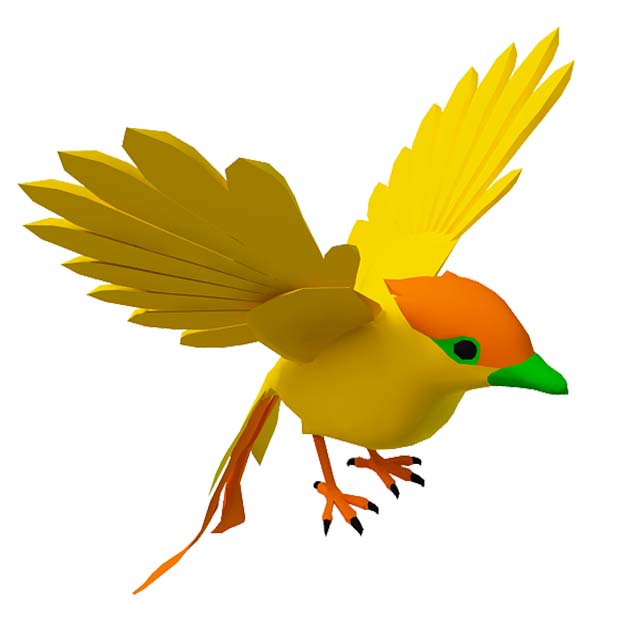 黄色卡通小鸟3D模型