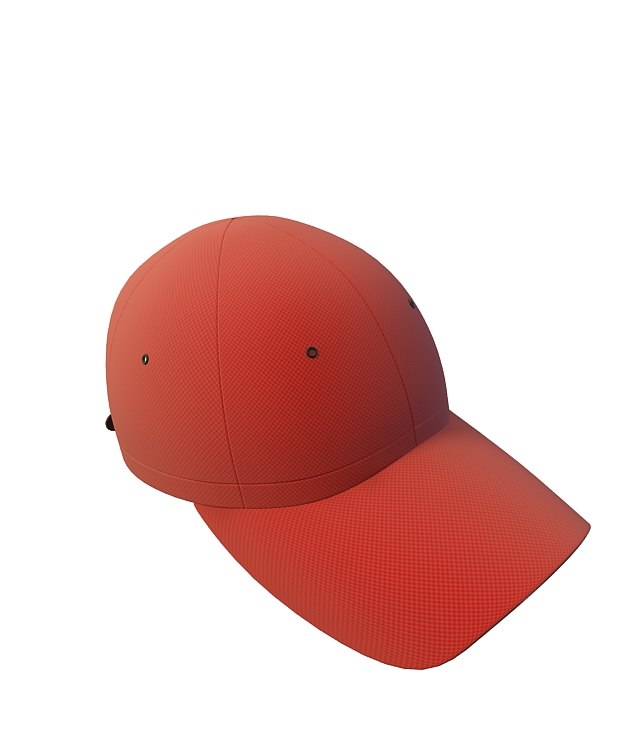 红色鸭舌帽3D模型