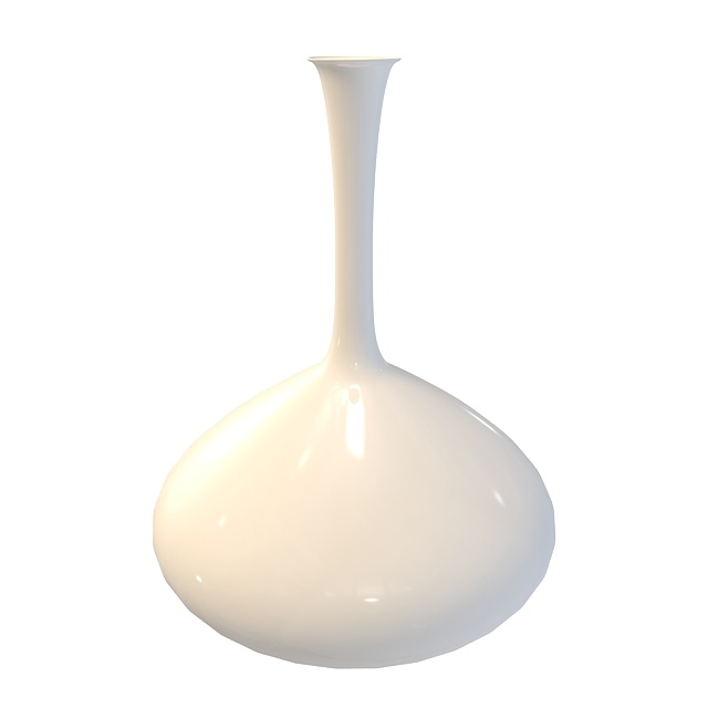 白色陶瓷花瓶3D模型