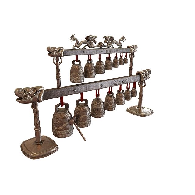 古代编钟乐器3D模型