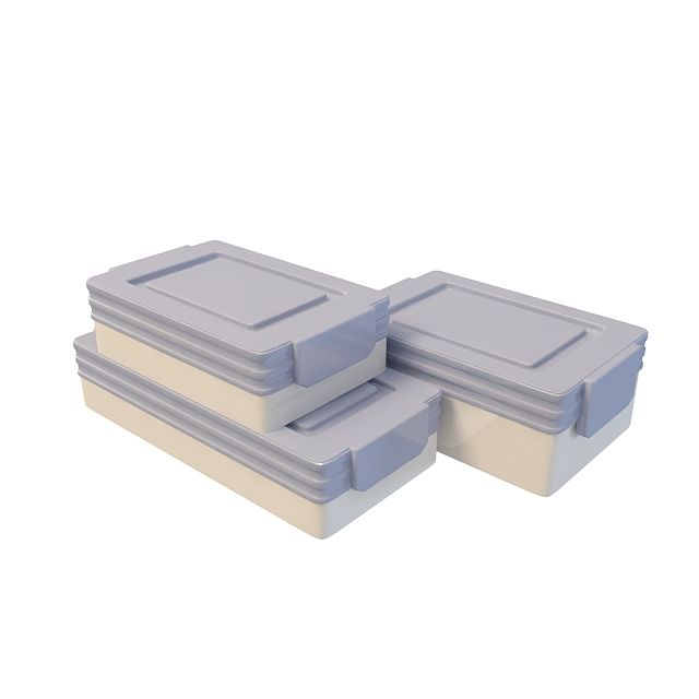 塑料保温饭盒3D模型