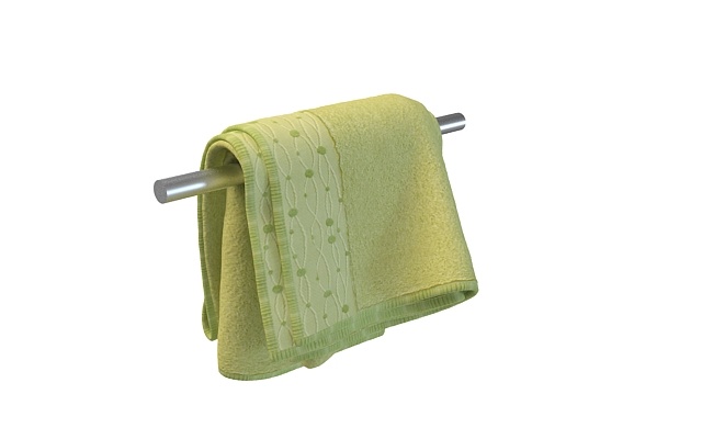 绿色纯棉加厚毛巾3D模型