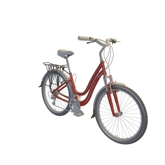红色脚踏车3D模型