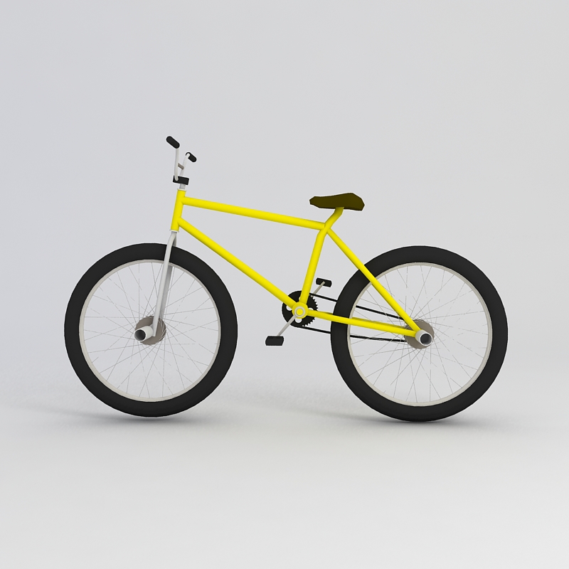 黄色自行车3D模型