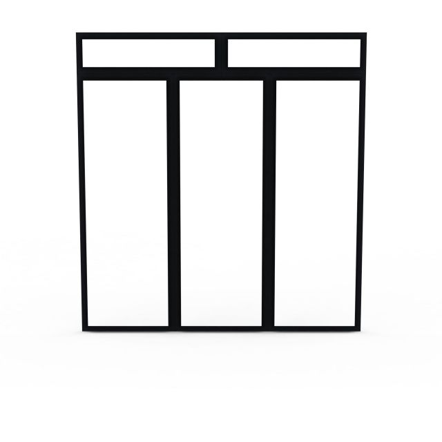 黑色边框玻璃门3d模型(3)