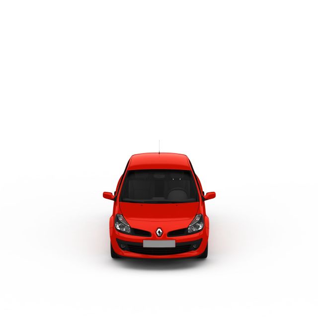 红色雷诺汽车3d模型(4)