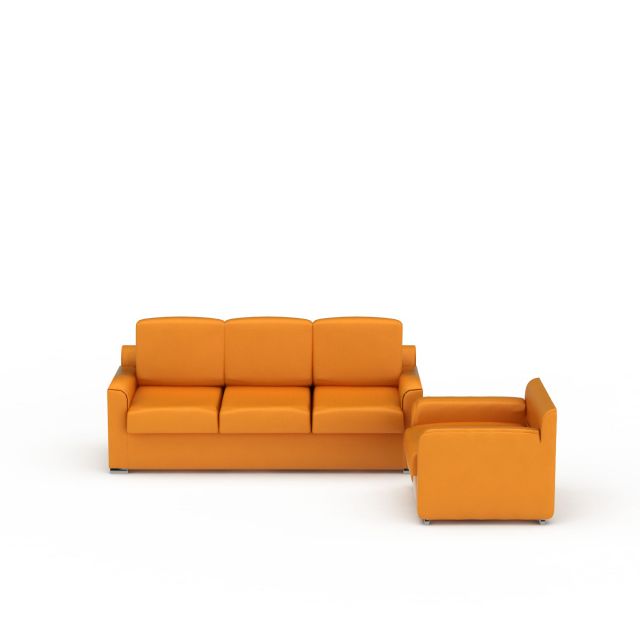 橙色沙发组合模型