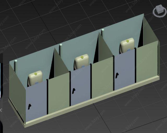 3d室内公共厕所模型