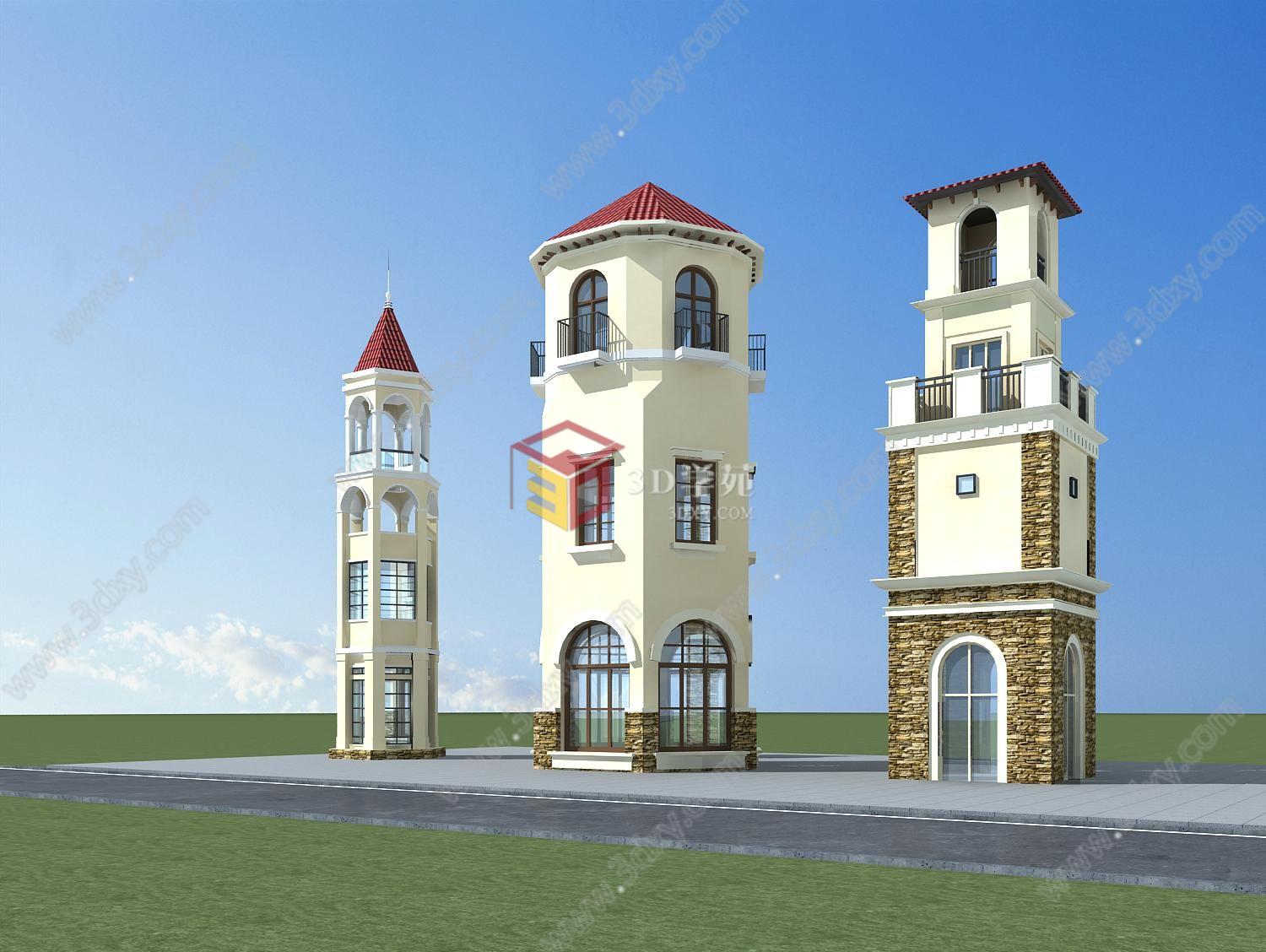 欧式建筑塔楼3d模型