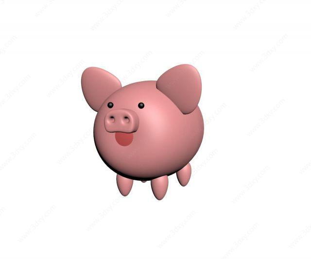 3d粉红小猪模型