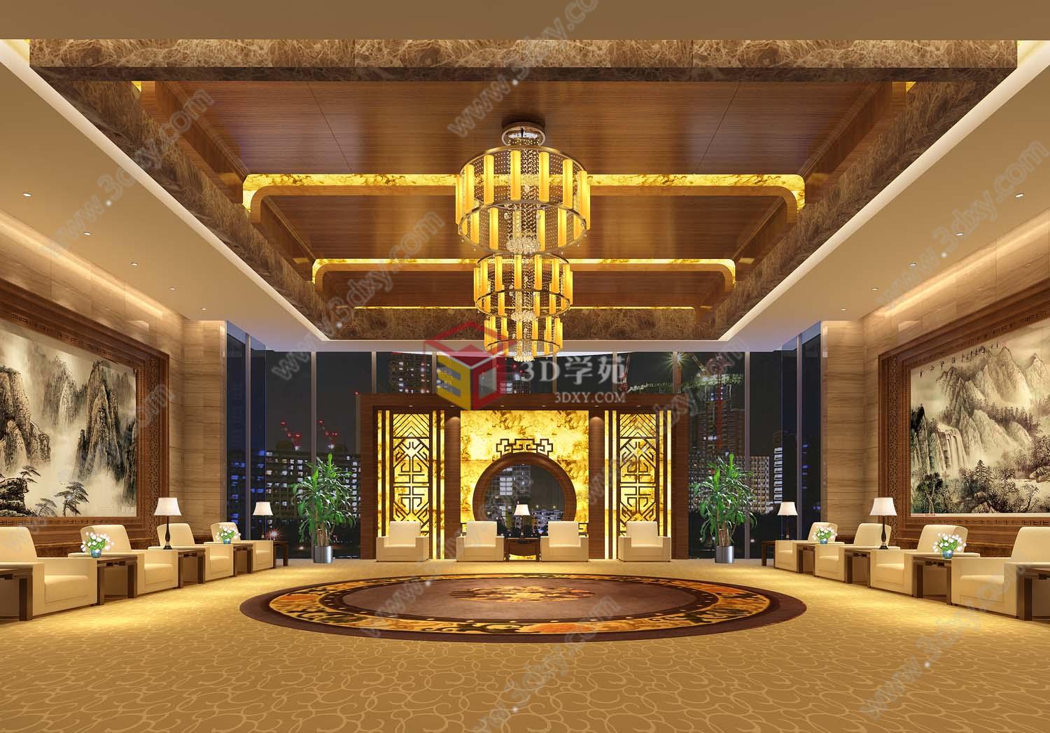 酒店会客厅3D模型
