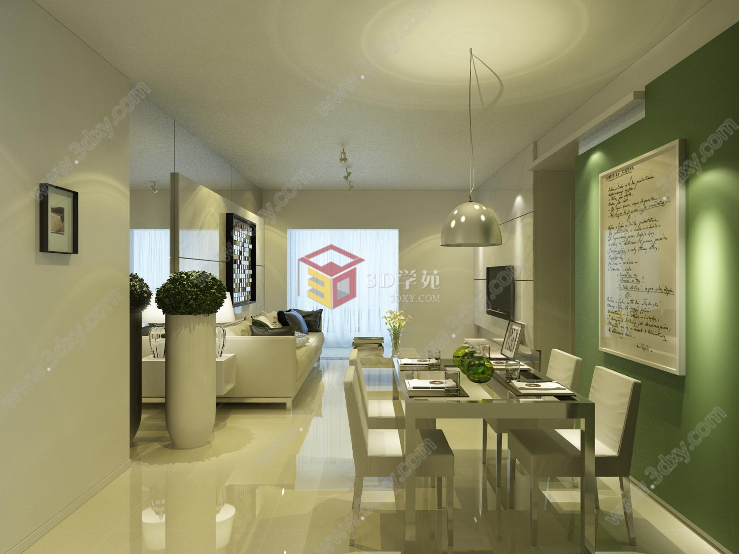 客厅餐厅3D模型