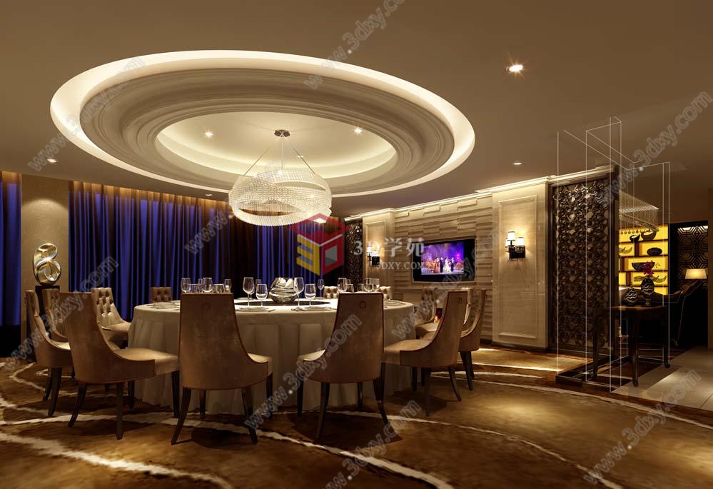 酒店豪华餐厅3D模型