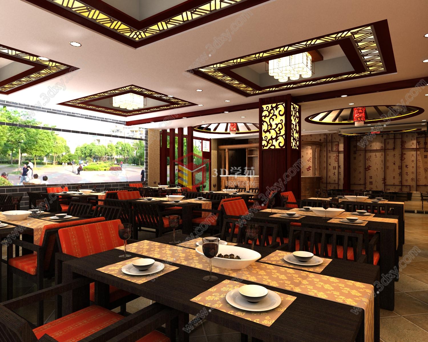 中式风格餐厅3D模型