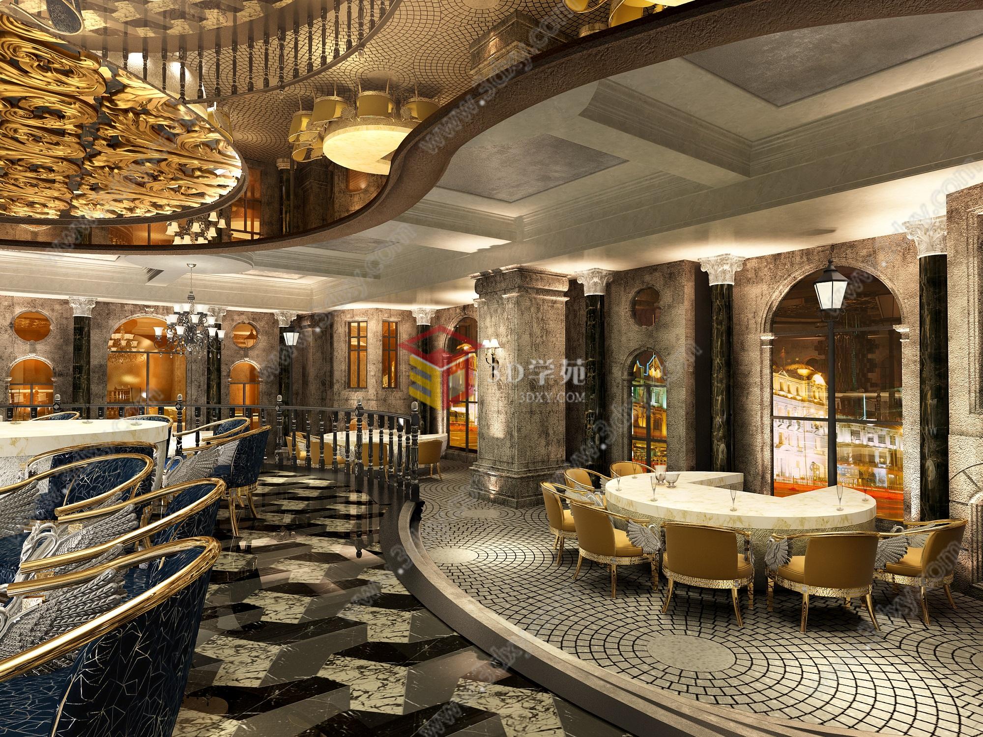 酒店餐厅3D模型