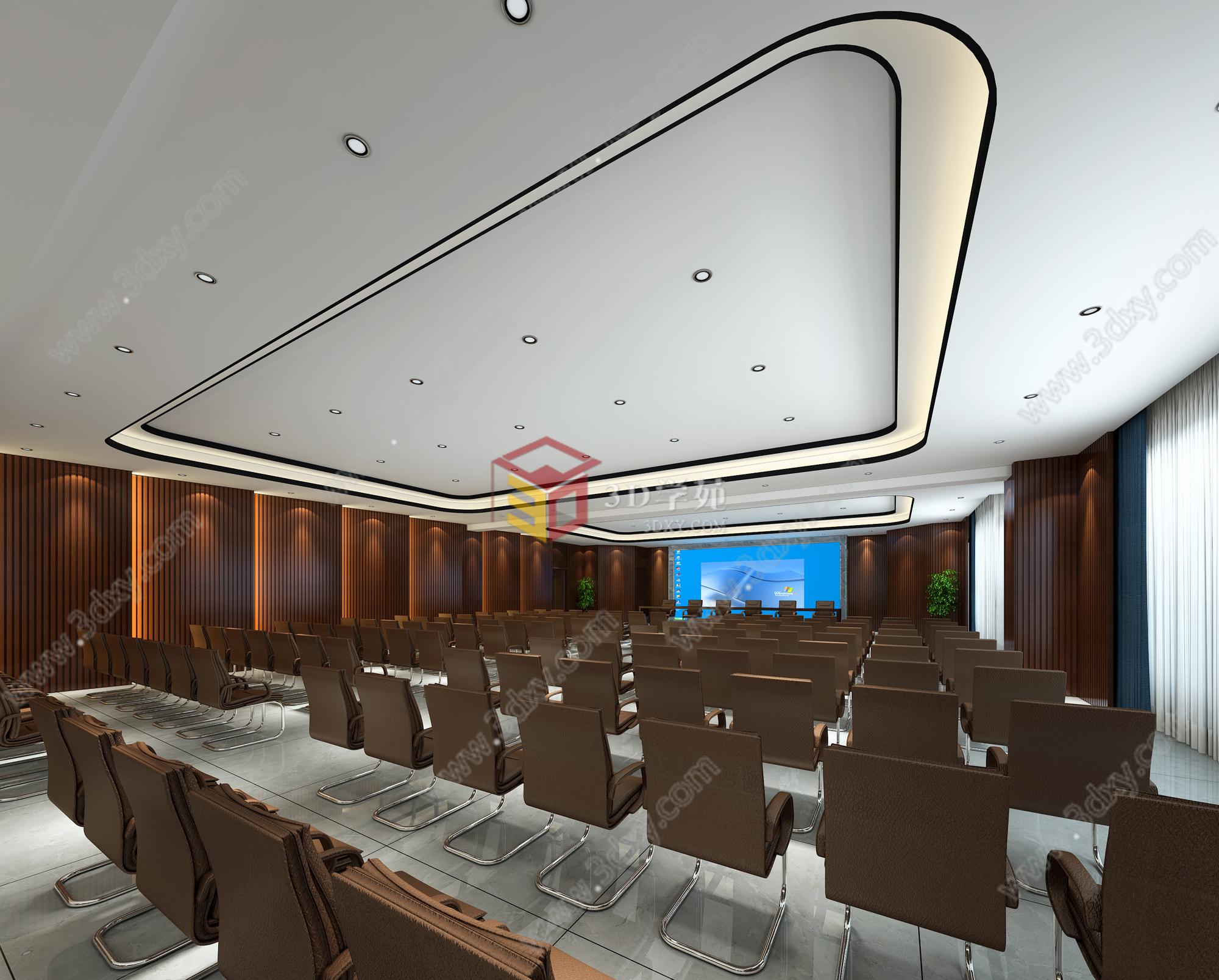现代会议厅3D模型