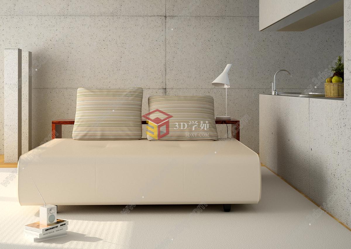 现代客厅沙发整体3D模型