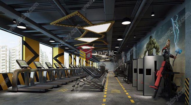工业风健身房3D模型