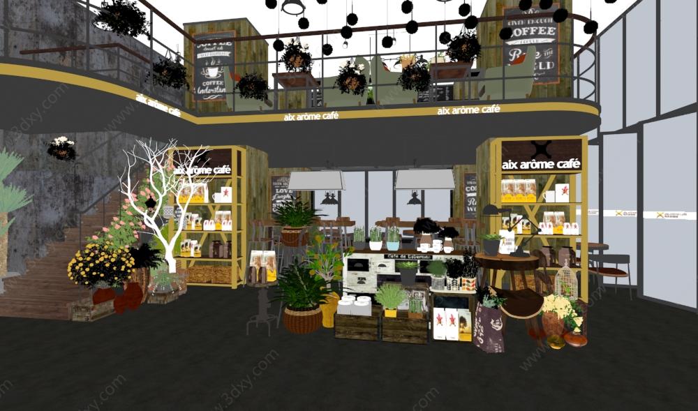 工业风咖啡店3D模型