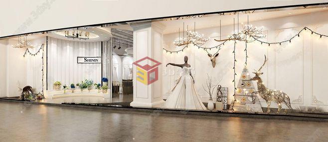 现代婚纱，婚庆店3D模型