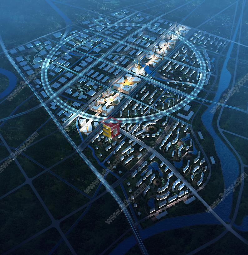 现代城市规划3D模型
