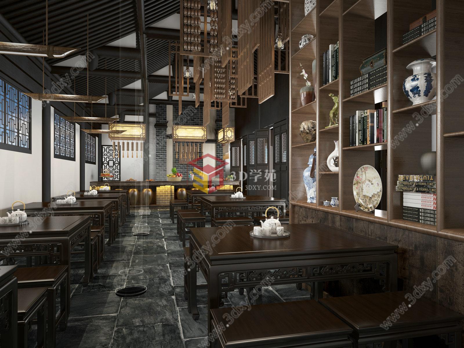 中式餐馆3D模型
