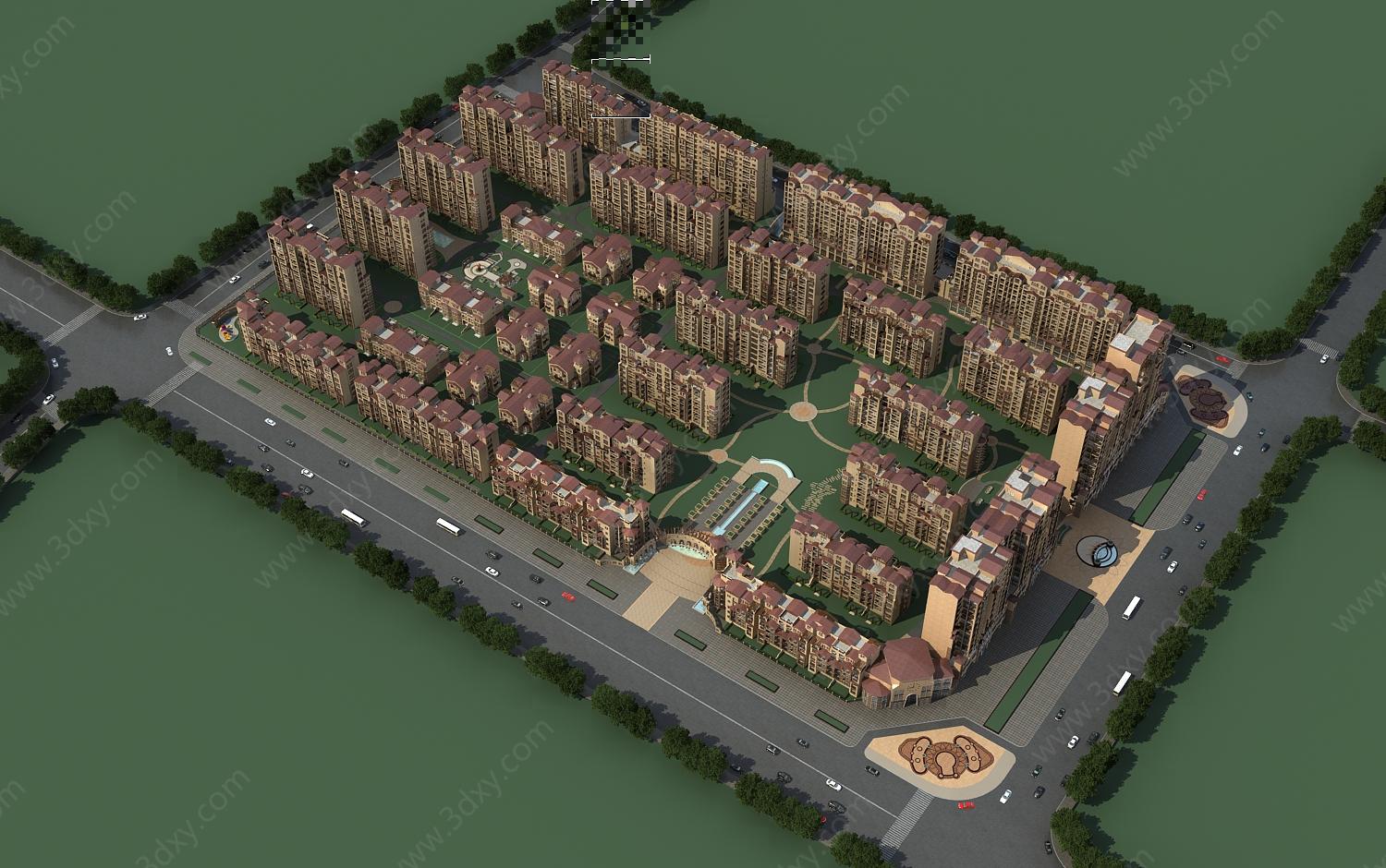 高档住宅小区3D模型