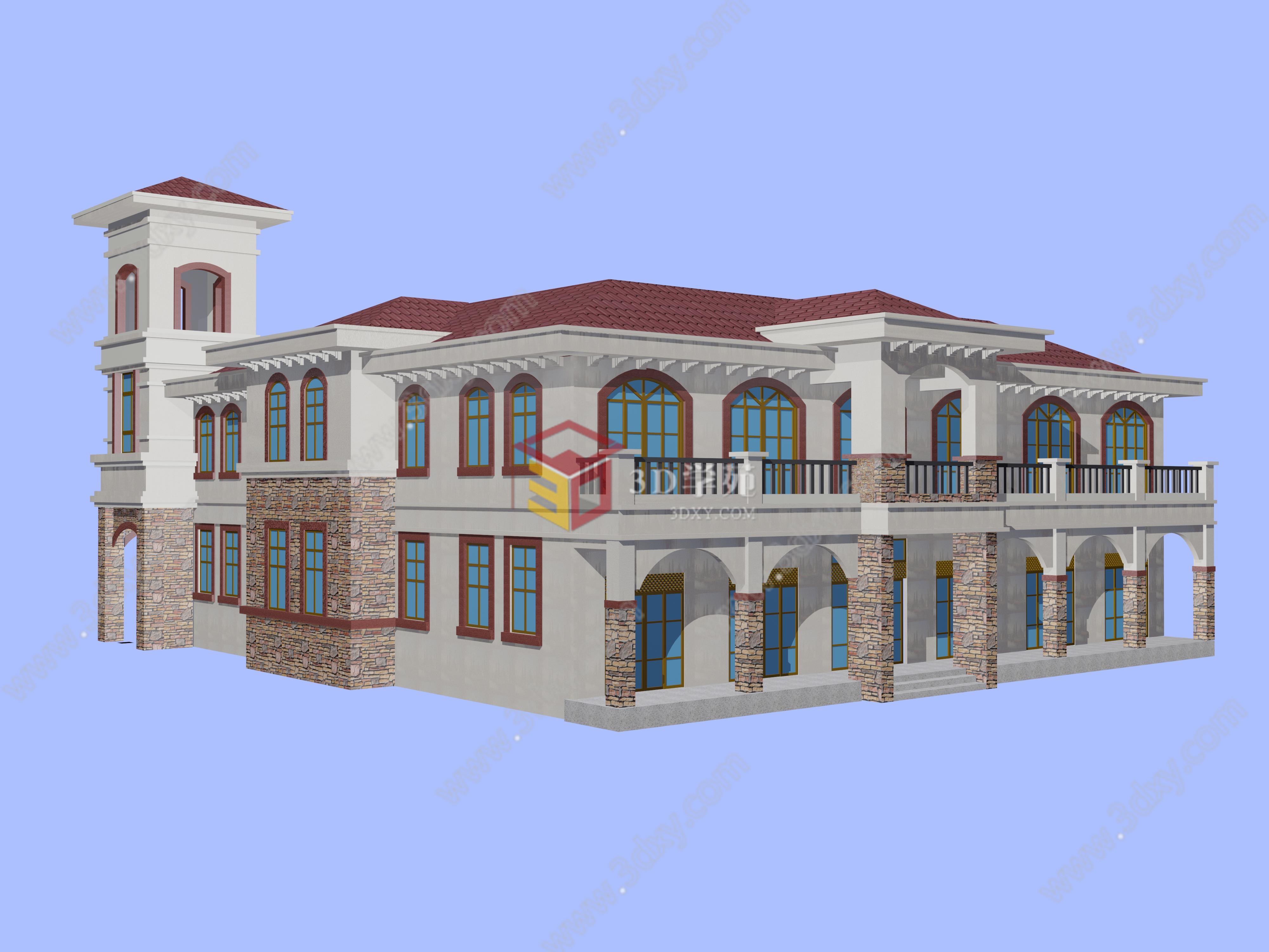 别墅方案3D模型
