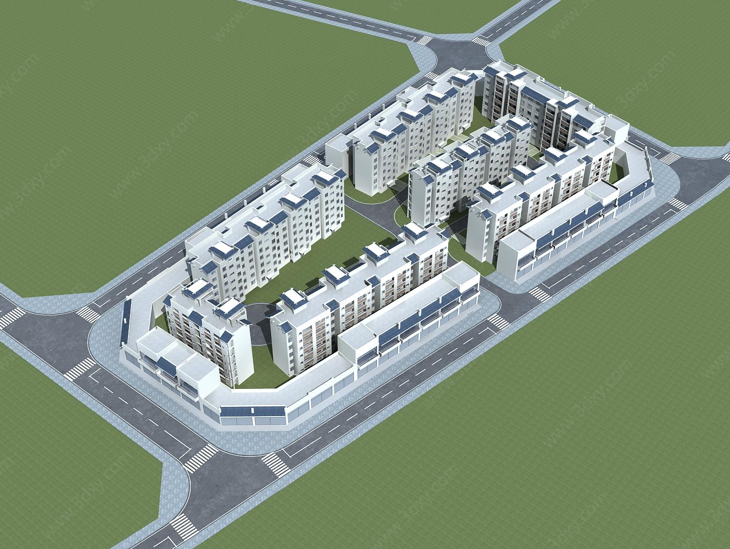 多层住宅小区3D模型