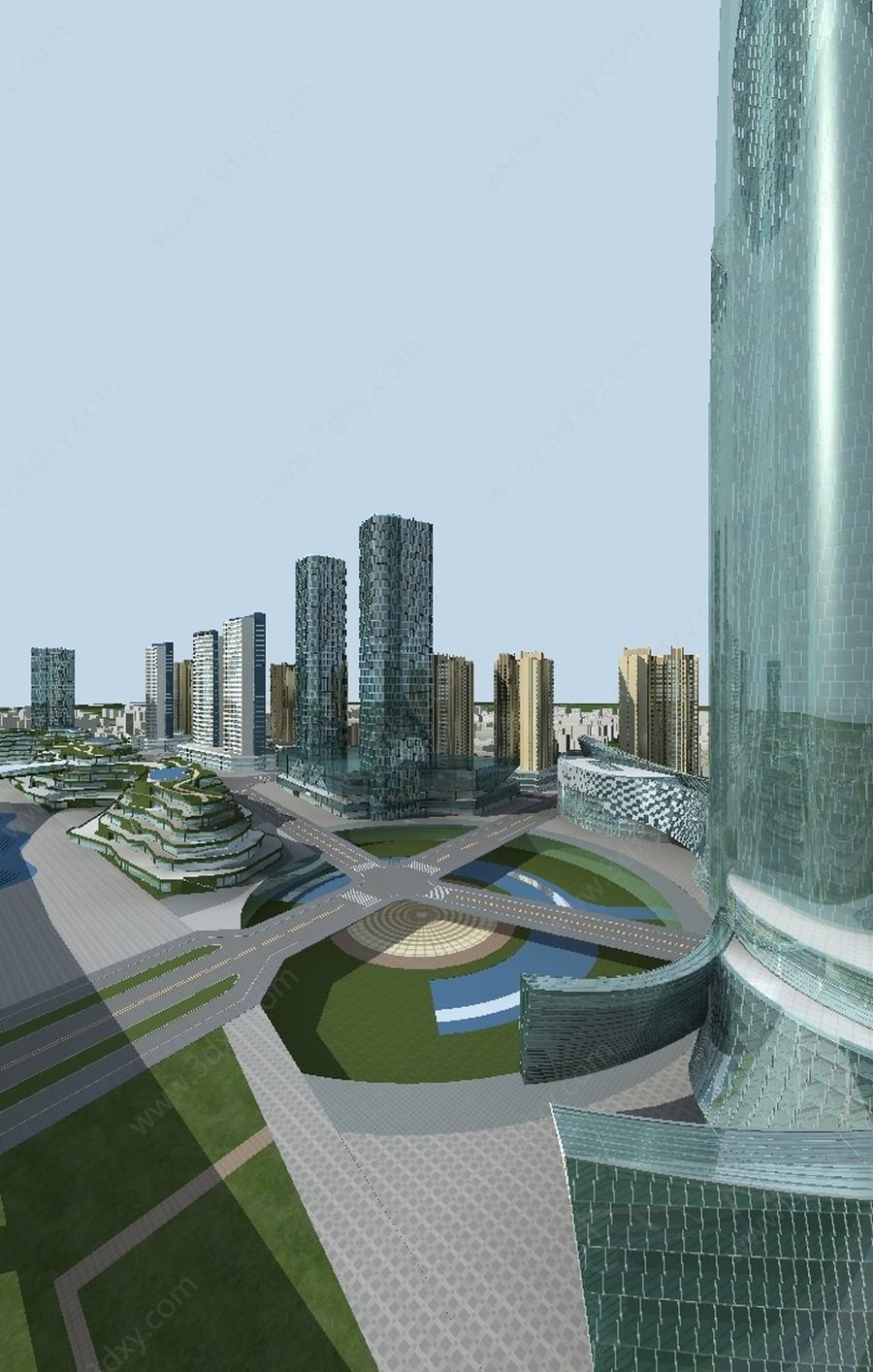 城市街道规划3D模型
