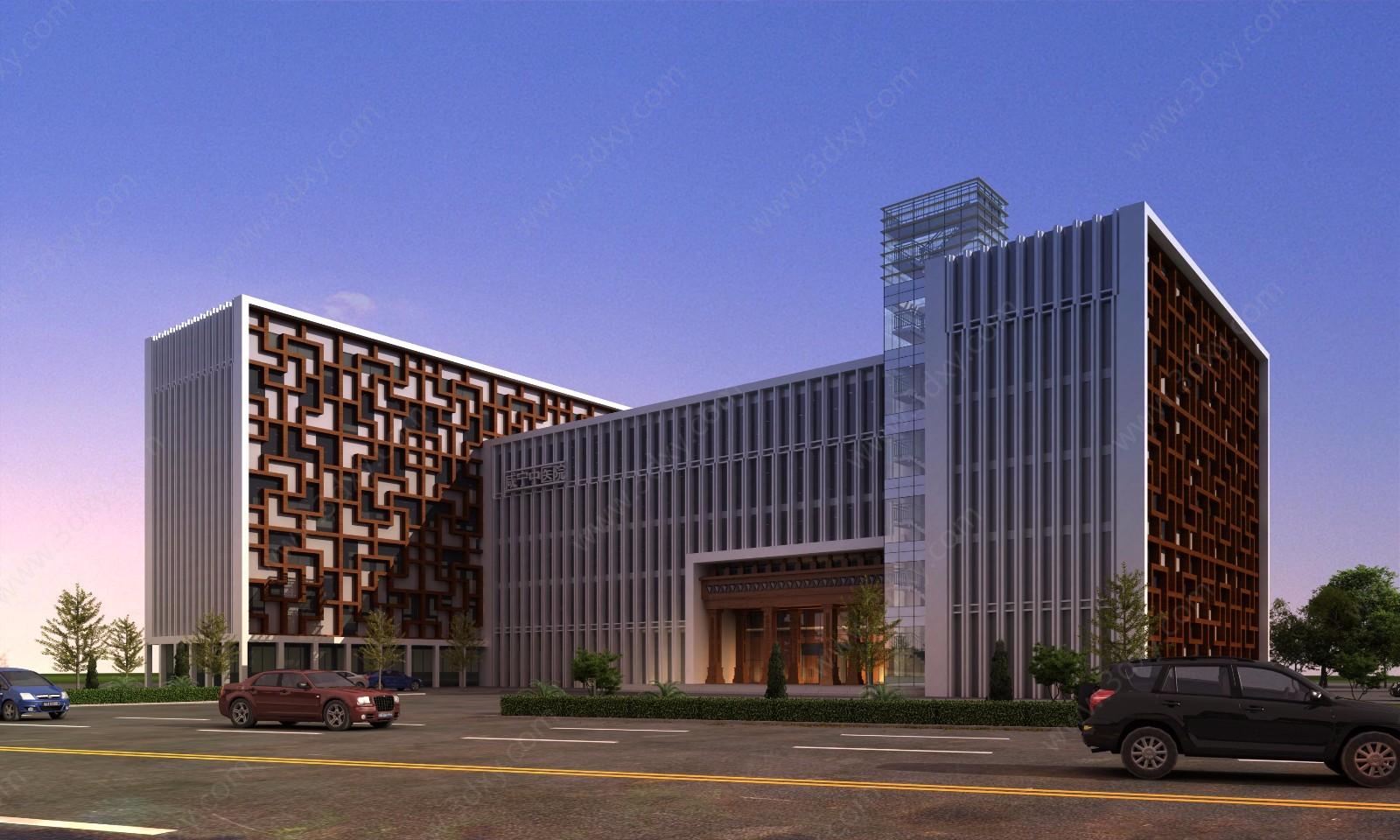 中医院建筑外观3D模型