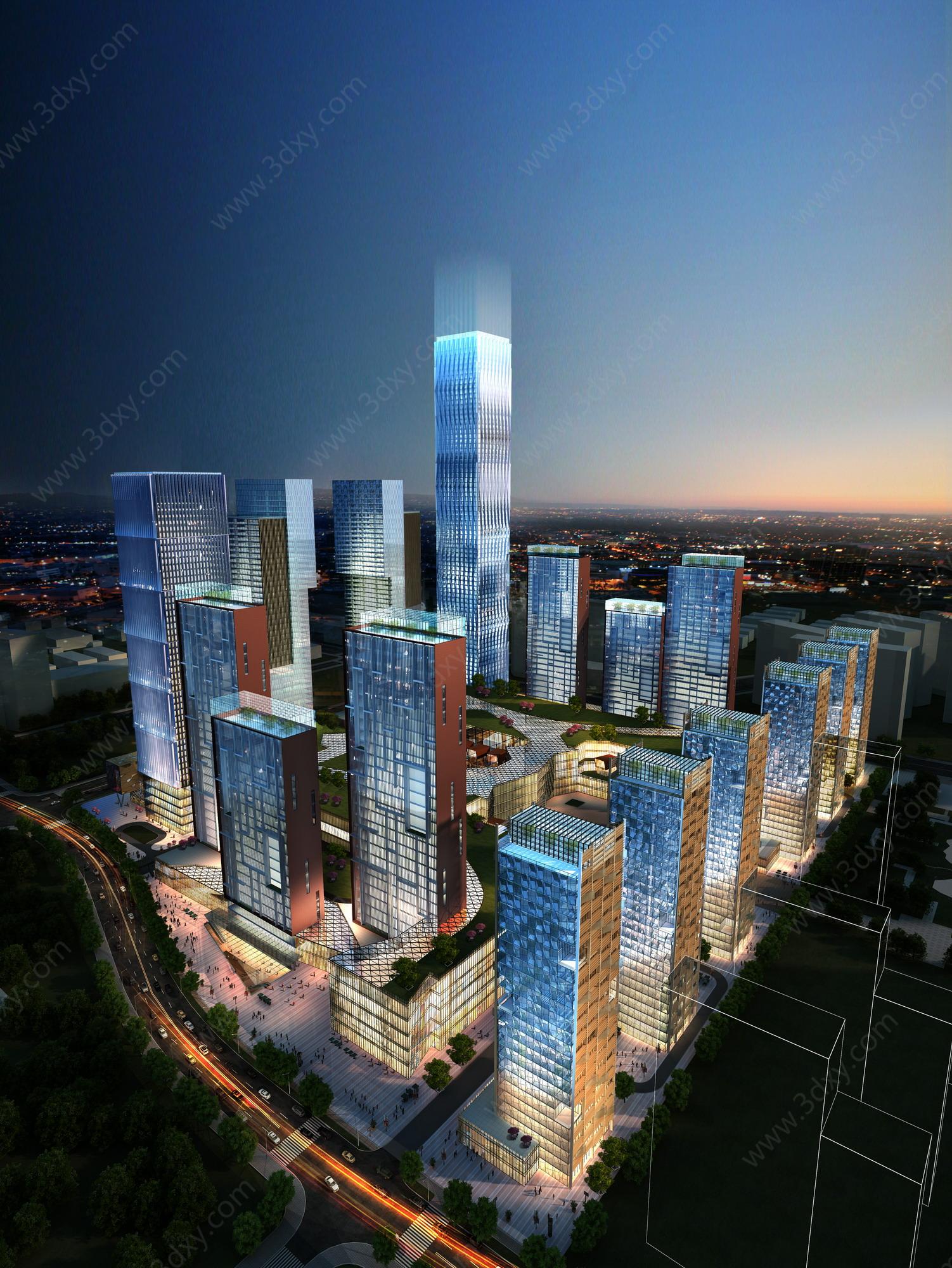鸟瞰城市3D模型