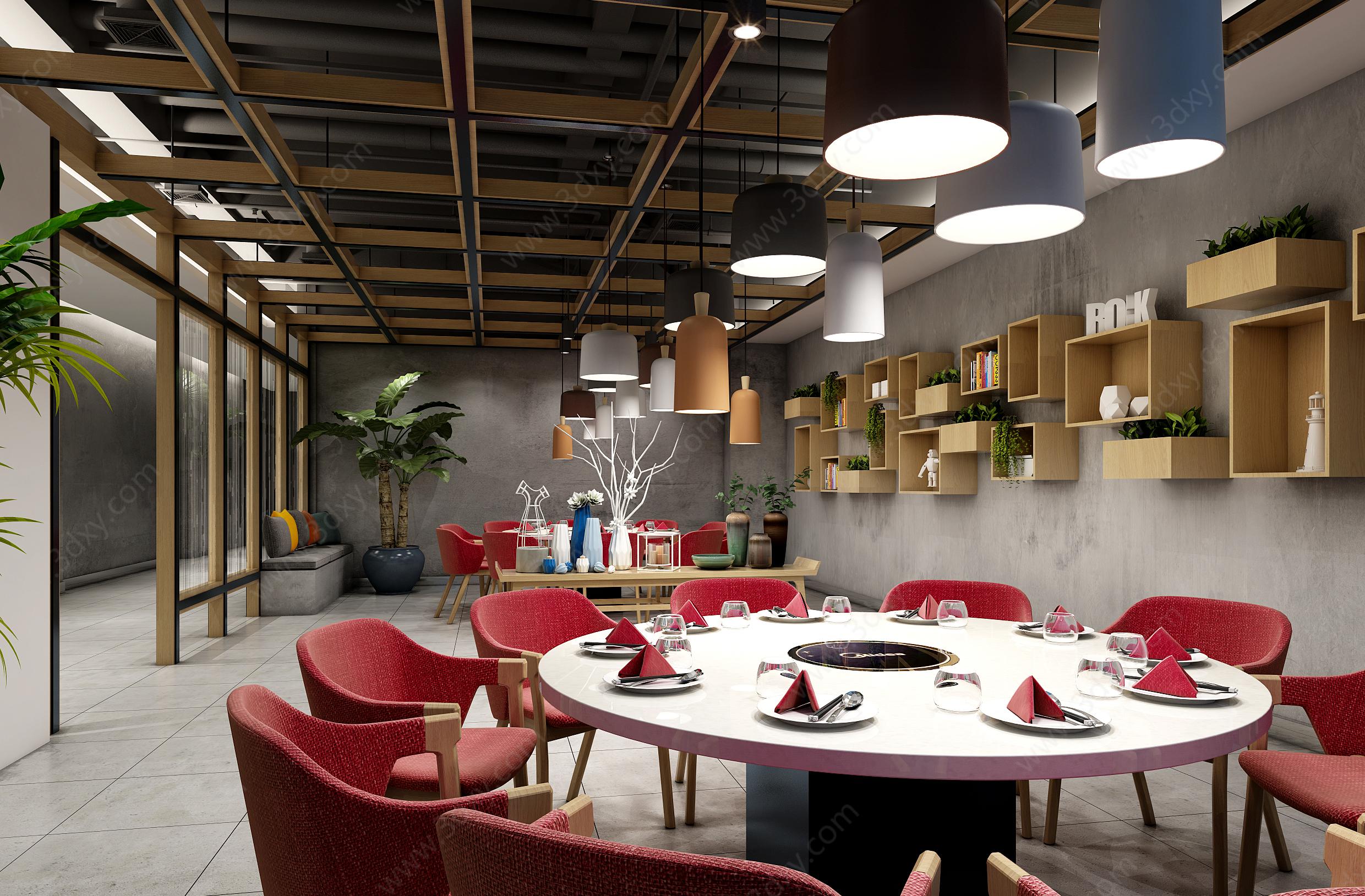 大厅快餐厅3D模型