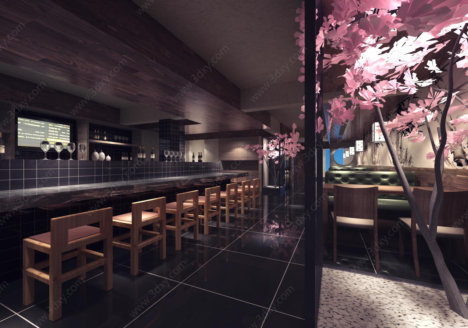 日式樱花餐厅3D模型