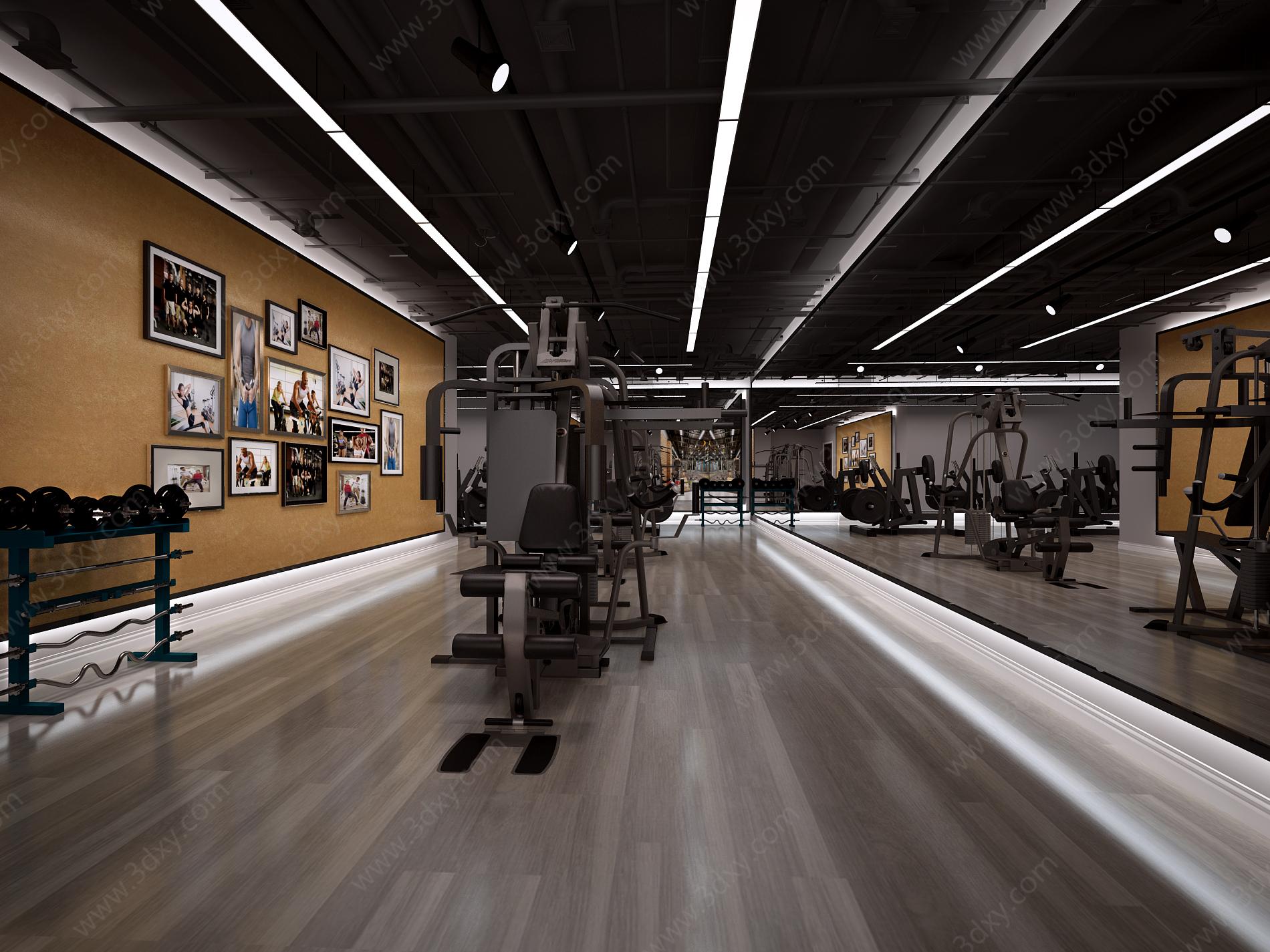 健身房瑜伽室3D模型