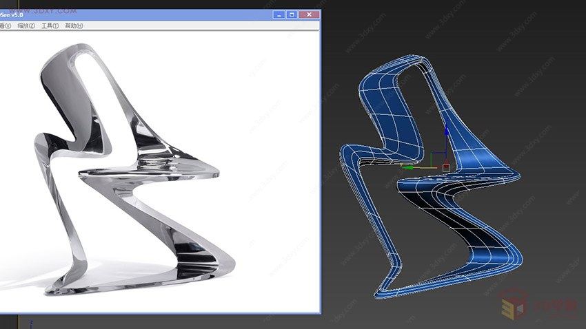 【建模技巧】3ds Max 多边形概念Z字椅建模