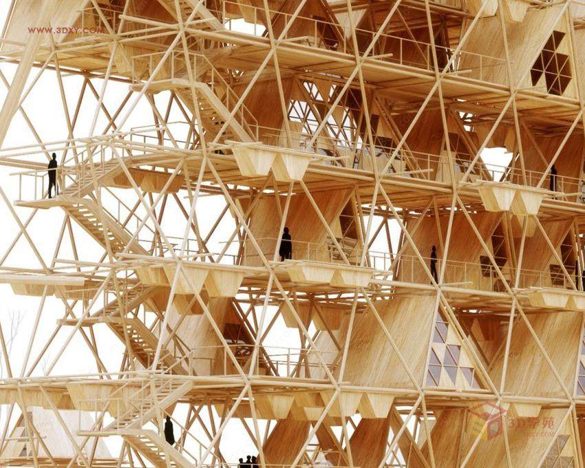 【设计灵感】 鸟屋-最牛架构师便携酒店竹条主题景观设计