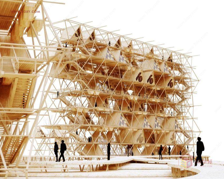 【设计灵感】 鸟屋-最牛架构师便携酒店竹条主题景观设计