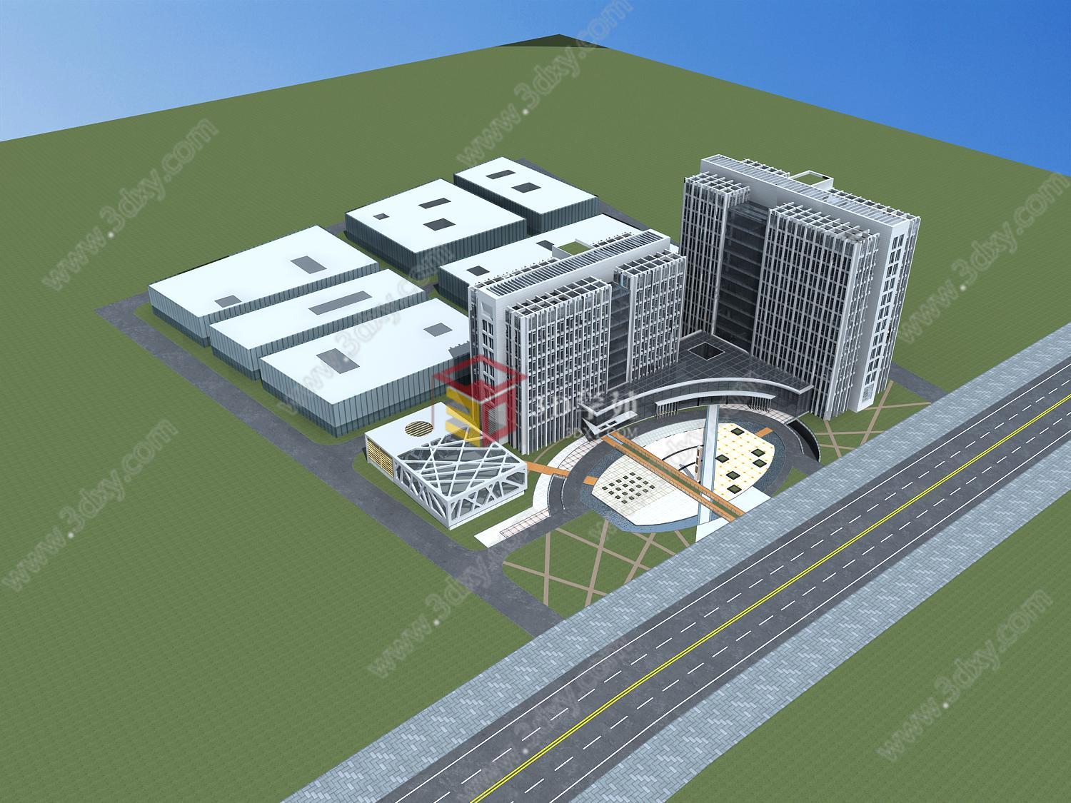 厂房及办公楼3D模型