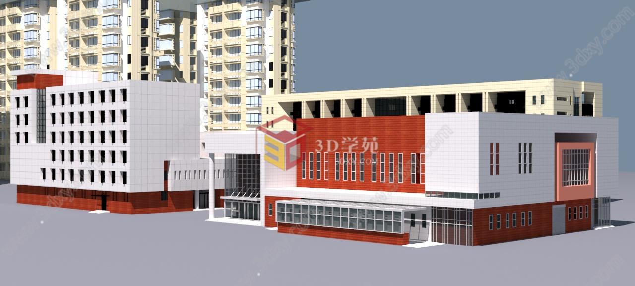 学校建筑大楼3D模型